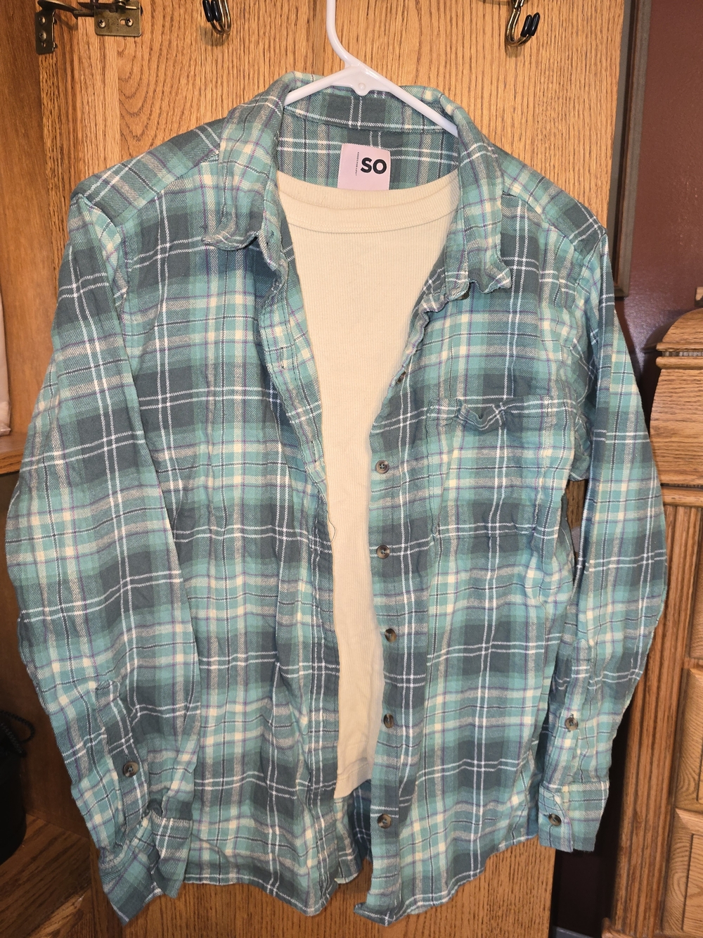 SO Juniors Plaid Flannel With Tank Top